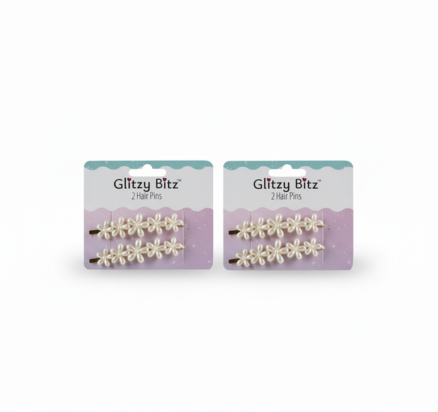 Fashion Hair Clips Set - 2 Assorted Stylish Pins for All - 2 Pack
