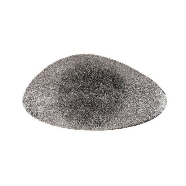 Quartz Black Churchill Raku Chefs Triangle Plate 6 Pcs
