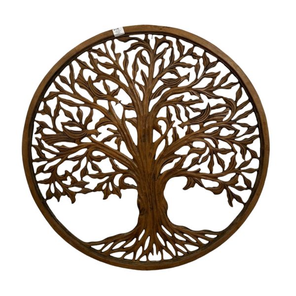 Wall Art Tree of Life | Carved Wooden or Metal Symbolic Decor | Circular