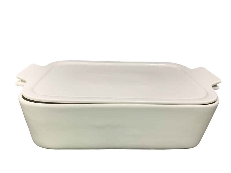 Porcelain White Baking Dish With Lid Casserole Dish