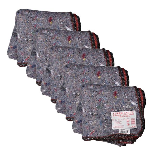 Pet Blanket Budget Super Value (190 x 140cm) - 5 Pack