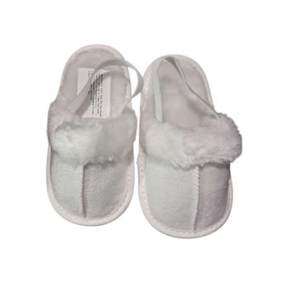 White-White Suede PU, Fur Slippers