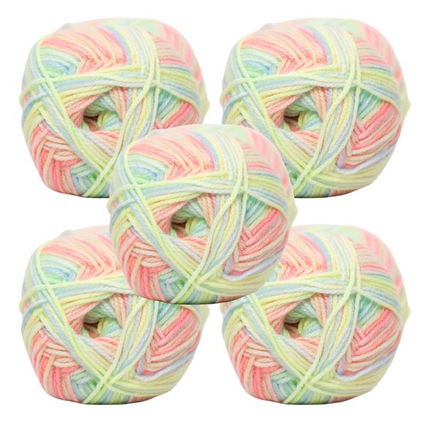 Elle Wool - Charity Double Knit Yarn Wool (5 x 100g pack) - 235 Fruit Shake