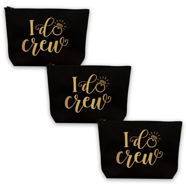 I Do Crew Wedding Make Up Bags For Bridesmaid Gifts - Set of 3