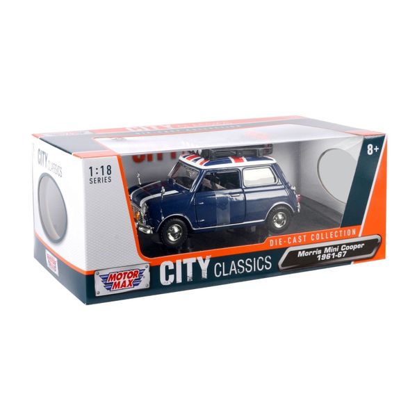 Motormax City Classics Scale 1:18 Morris Mini Cooper 1961-67 With Roof Rack