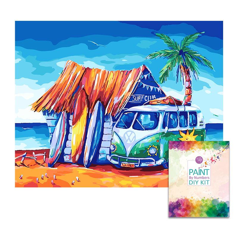 Easy Craft Paint by Number DIY Kit, 50x40cm Surf Shack Shop Today. Get it Tomorrow