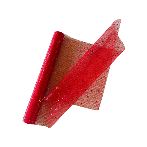 See Through Glitter Table Runner - Red 48cm x 4.5m