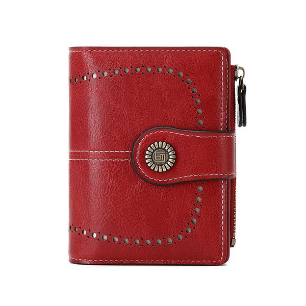 RFID Anti-Theft Wallet - Short Zipper Closure, Multi-Card, PU Leather