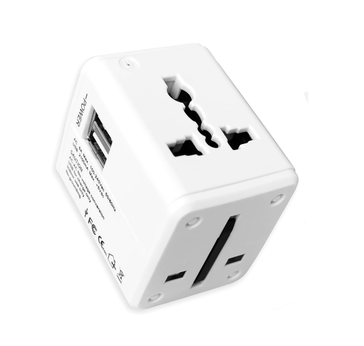 AICOM-All in One Worldwide Universal Plug Travel Adapter with 2 USB Ports
