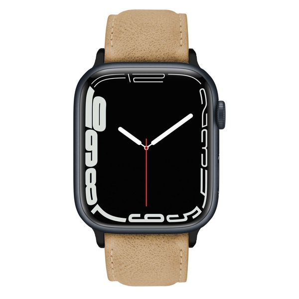 Premium Leather Strap for Silver 41mm Apple Watch Series 7 - Sandstone