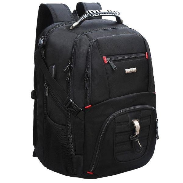 20.4-Inch Multi-Functional Laptop Backpack, Waterproof, USB, Black