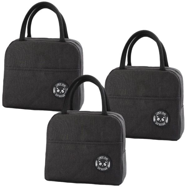 Insulated Lunch Cooler Bag Leakproof Thermal 3 Piece Black