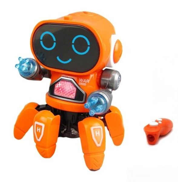 Remote Control Moving Robot Pioneer Toy with Lights and Music (Orange)