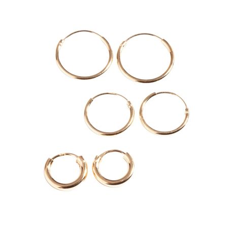 Lovisa Gold Plated Over Sterling Silver Mix Thick Hoop Earring 3 Pack