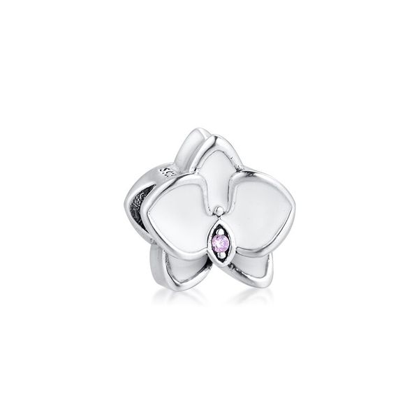 White Orchid Flower Charm image