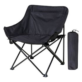 Black Camping Chair Kermit Chair, Foldable Portable Armrests Chair
