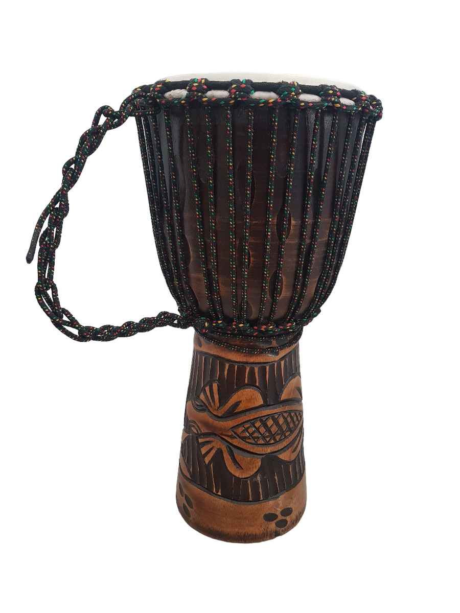 Djembe Hand Drum Deep Carving - Gecko 50cm