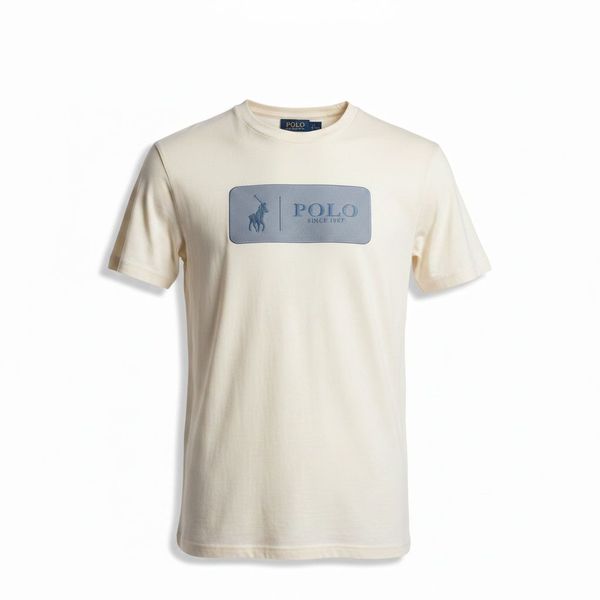 Polo Men's Block Logo Printed Short Sleeve T-Shirt - Off White