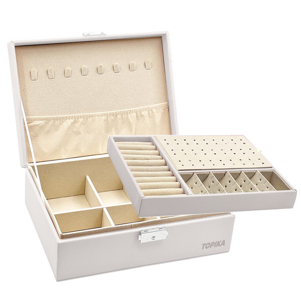 Topika Jewellery Organizer Box, Jewellery Box Storage with Removable Tray