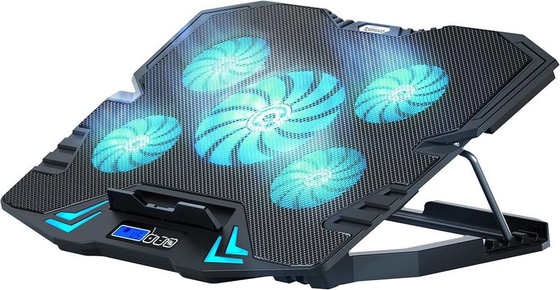 Laptop Cooling Stand Gaming Notebook Cooler Adjustable Height LED Light-C5