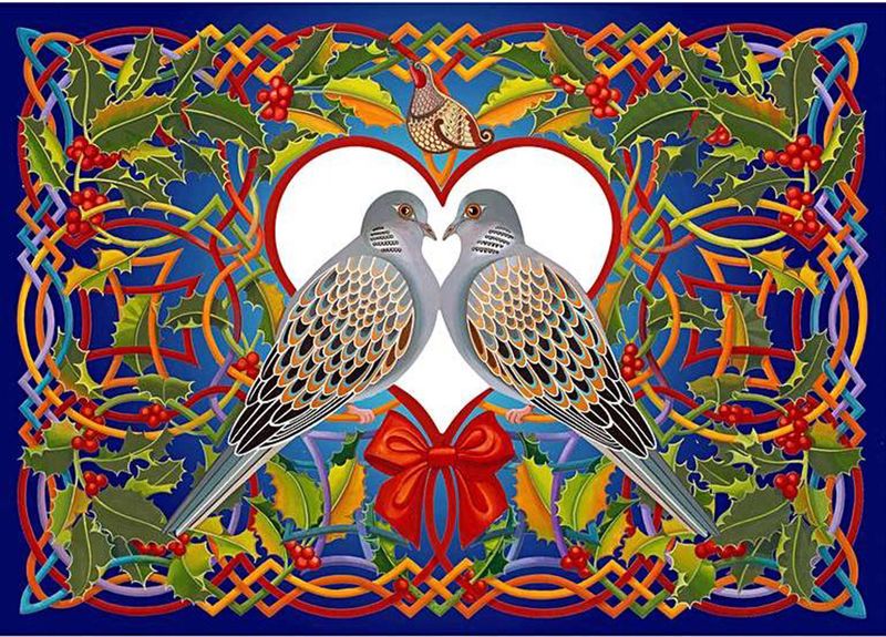 Two Turtle Doves - 250 Piece Wooden Adult Jigsaw Puzzle