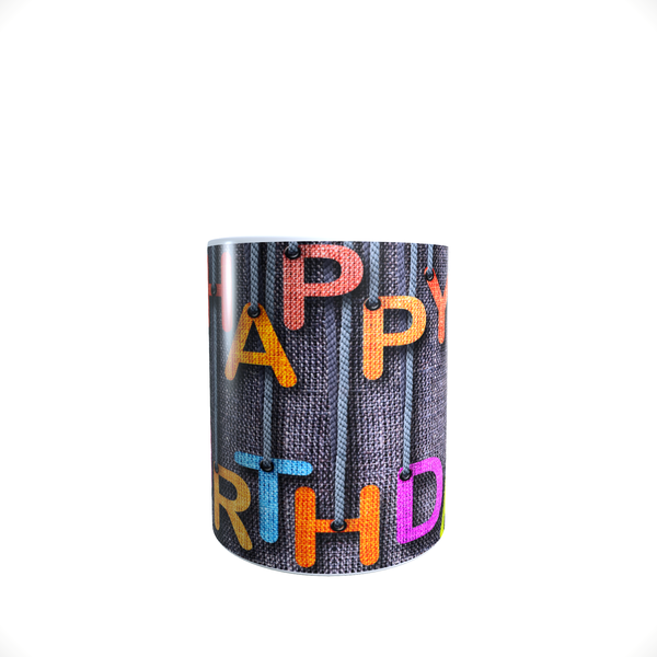 Birthday - Happy Birthday Material Look - Coffee Mug