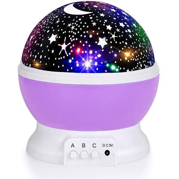 Rotating Unicorn Star Projector Night Light - Purple
