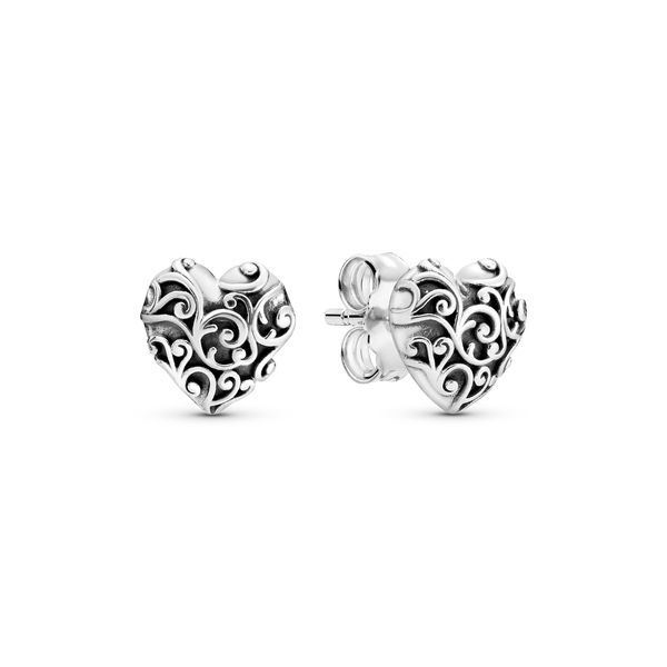 Pandora Regal Heart Stud Earrings