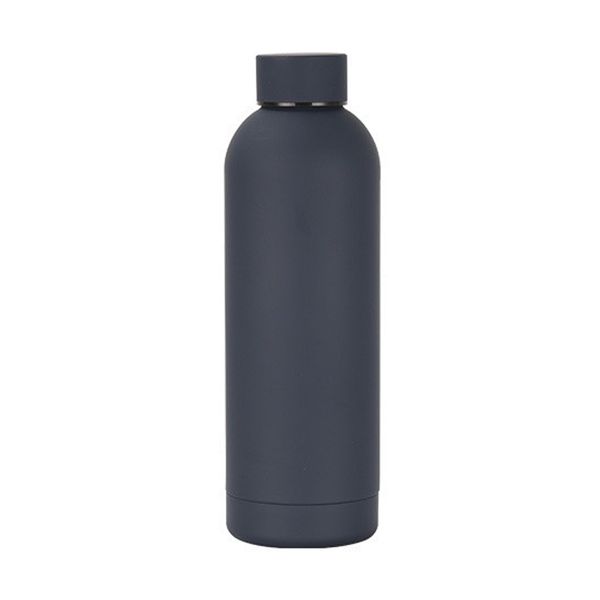 Rubber-Coated Stainless Steel Insulated Thermos Cup - 500 ml Navy Blue