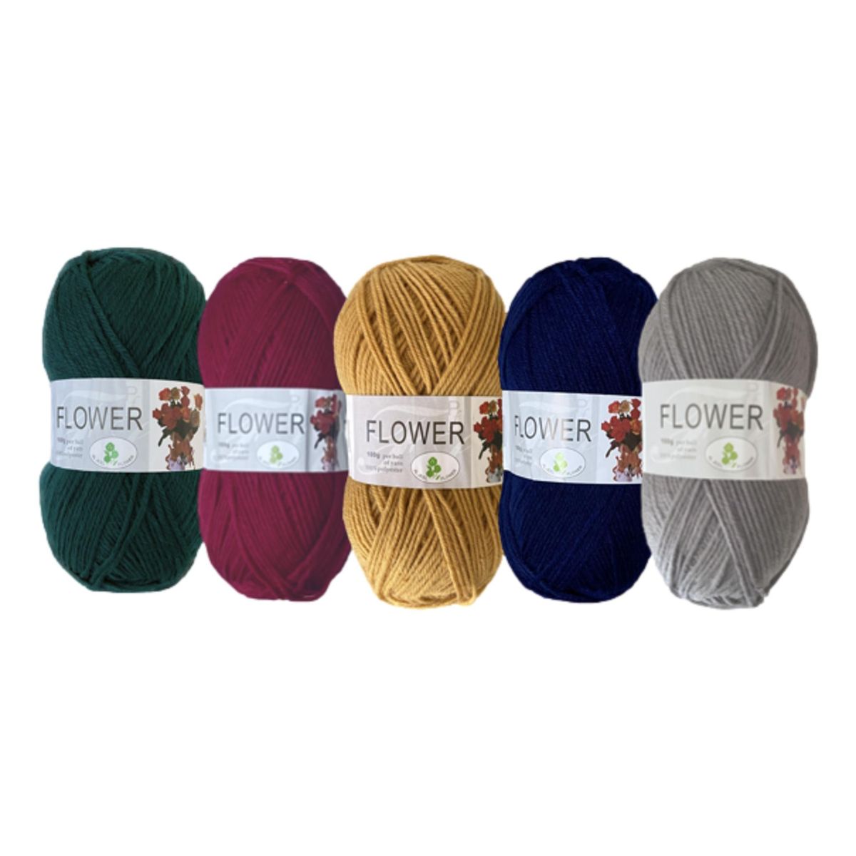 Double Knitting Polyester Yarn 100g (Pack of 5) Mixed Colours Shop