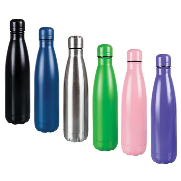 Water Bottle 500ml Stainless Steel (6 Pack)
