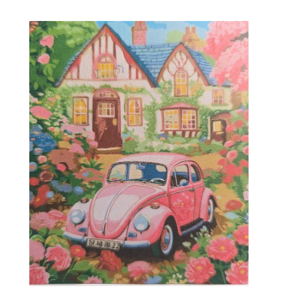 Suburban VW Beetle Paint by Number Kit 40 x 50cm