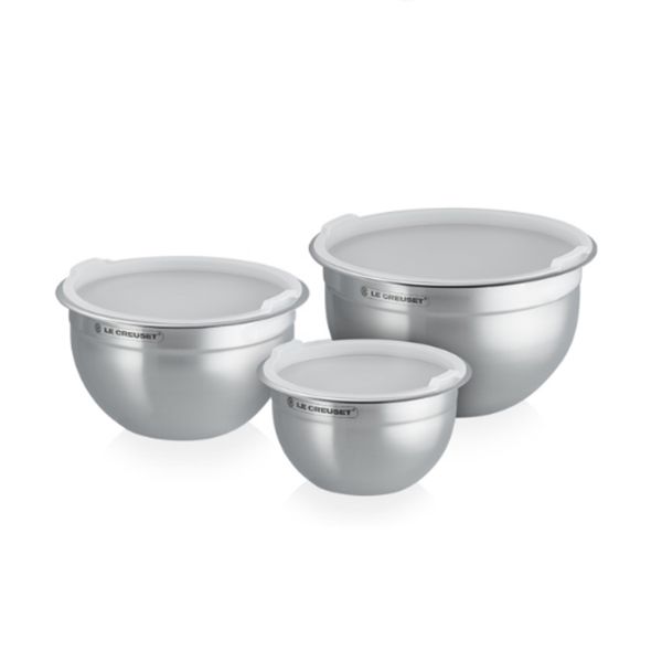 Le Creuset Stainless Steel Set Of 3 Mixing Bowls | Shop Today. Get It ...