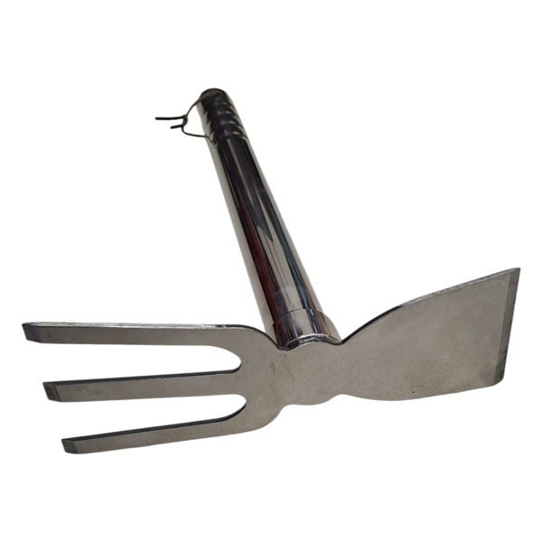 Stainless Steel Three-Spiked Hoe 38cm with Hanging Loop
