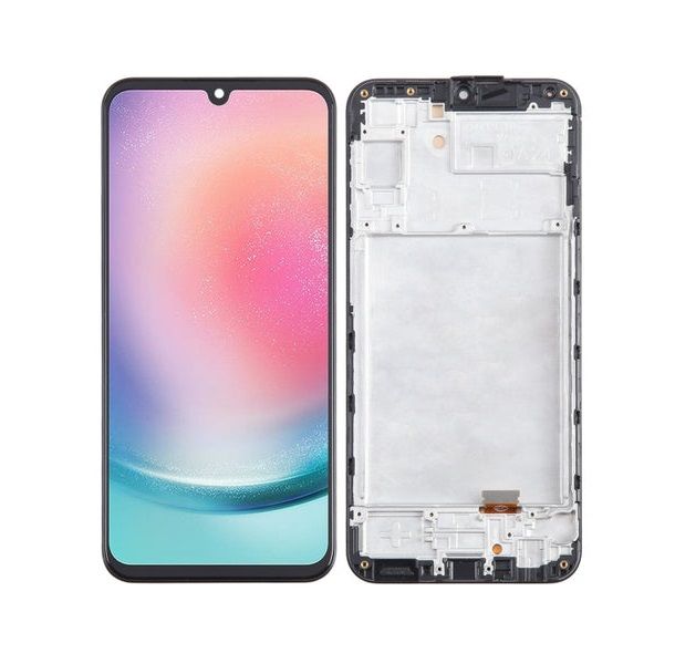 OLED LCD Screen Replacement For Samsung A24 With Frame Black (GC)