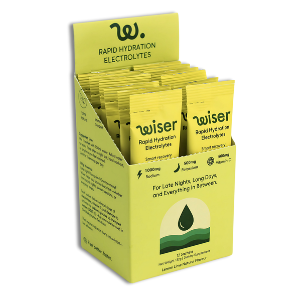 Wiser Rapid Hydration Electrolytes - Lemon &amp; Lime | 12 Sachets