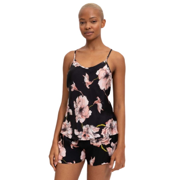 Ladies Floral Satin Pyjama Set