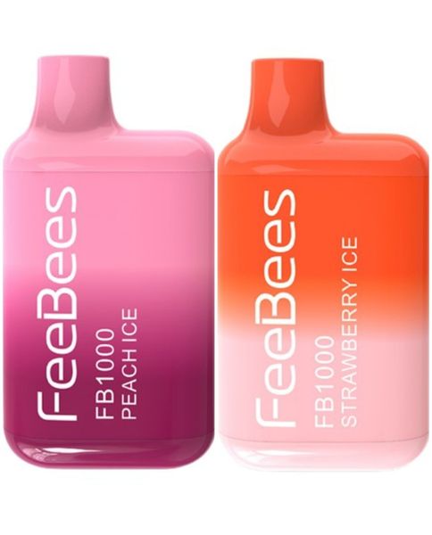 FeeBees Strawberry Ice &amp;Peach Ice-Disposable 1000Puffs Vape Bar 30mg-2 Pack