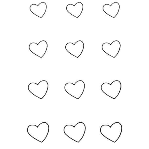 1 Piece - Charming Heart Temporary Tattoo - Black