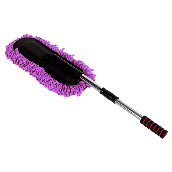 Purple Retractable Car Duster with Steel Handle