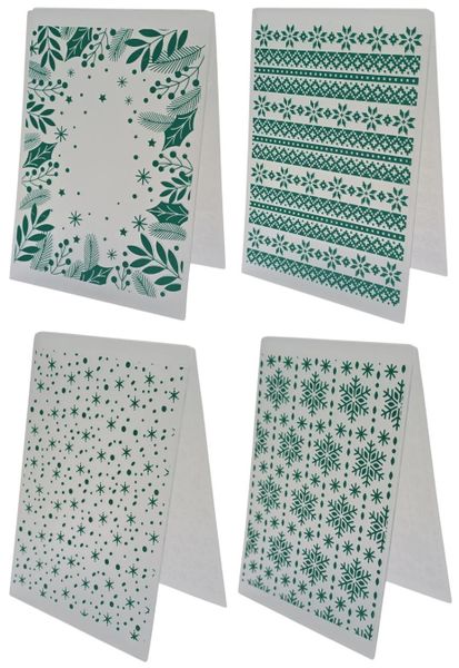 Craft 3D Embossing Folders for Christmas greeting cards - 4 Pack Combo