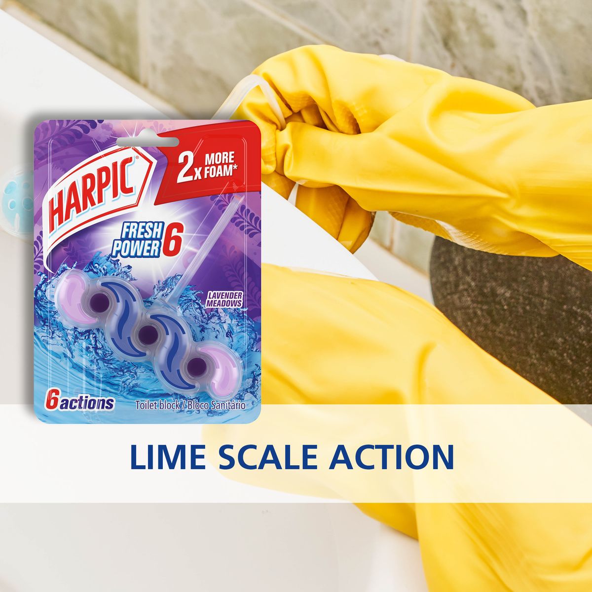 Harpic Hygenic & Fresh Sticker Adhesive Toilet Block Marine 2 Pack - View #7