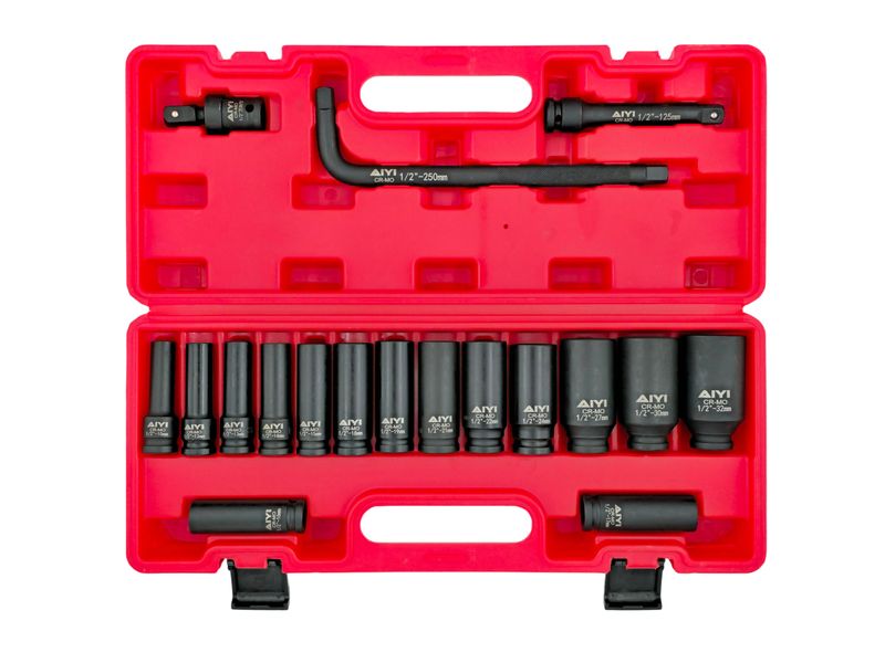 AIYI 18-Piece 1/2-Inch Impact Socket Set AY017-056