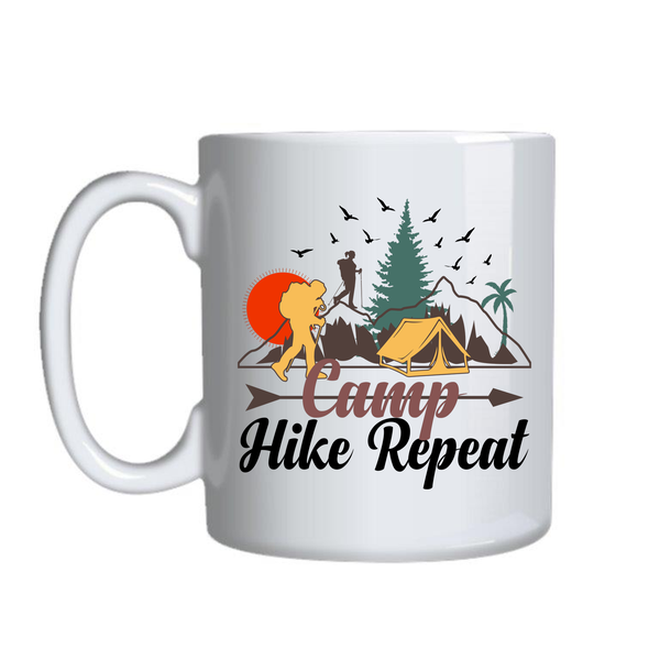 Hike Repeat Mugs for Adventure Lover Trendy Graphic Cup Birthday Present014