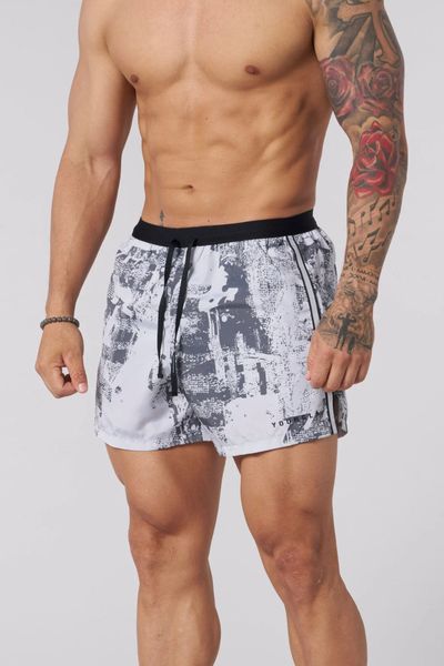 YoungLA Ultra Running Shorts Grey Glitch