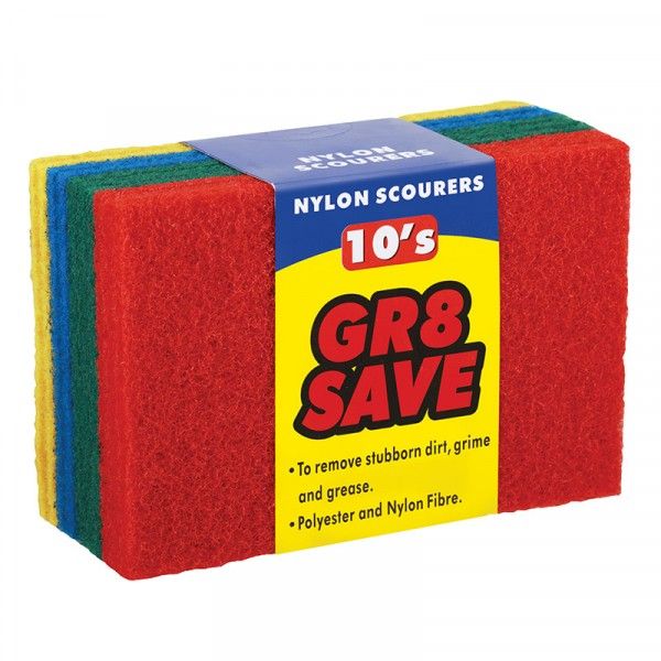 Gr8 Save Nylon Scourers - 10 Pack
