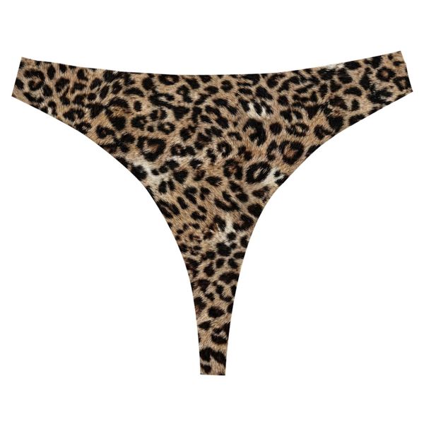 Women's Thong Bikini Bottom Brazilian Leopard Brown Gift for Wife Valentine
