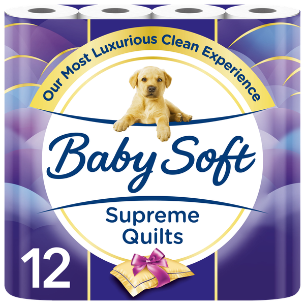 Baby Soft Supreme Quilts 2 Ply Toilet Paper 12s