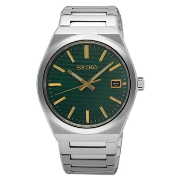 Seiko Ladies' Essentials -SUR601P1- Stainless Steel-Green &amp; Gold