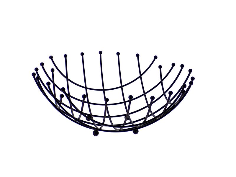 Elegant Fruit Basket Wired Chrome - Black